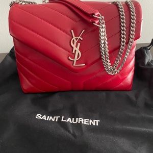 Saint Laurent LouLou Shoulder & Crossbody Bag Matelasse Chevron Leather Small